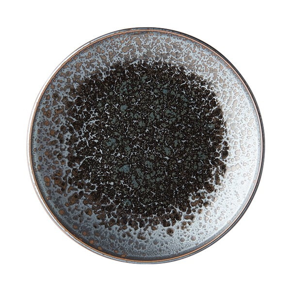 Melni pelēks keramikas šķīvis MIJ Pearl, ø 25 cm