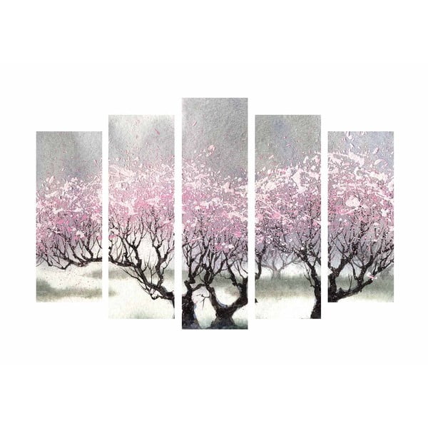 5-daļīga glezna uz audekla Cherry Blossom