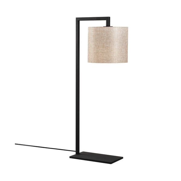 Melna ar bēšu galda lampa Opviq lights Profils