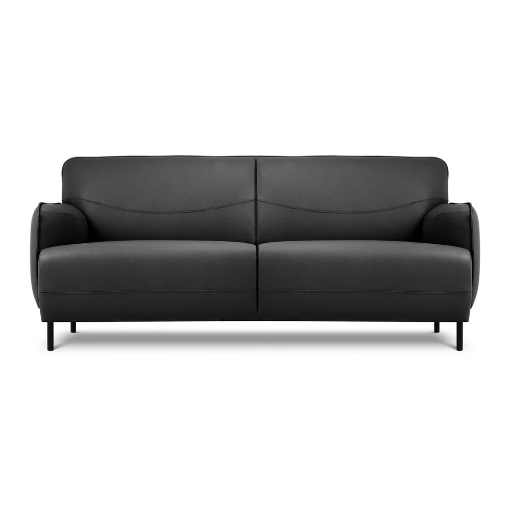 Tumši pelēks ādas dīvāns Windsor & Co Sofas Neso, 175 x 90 cm