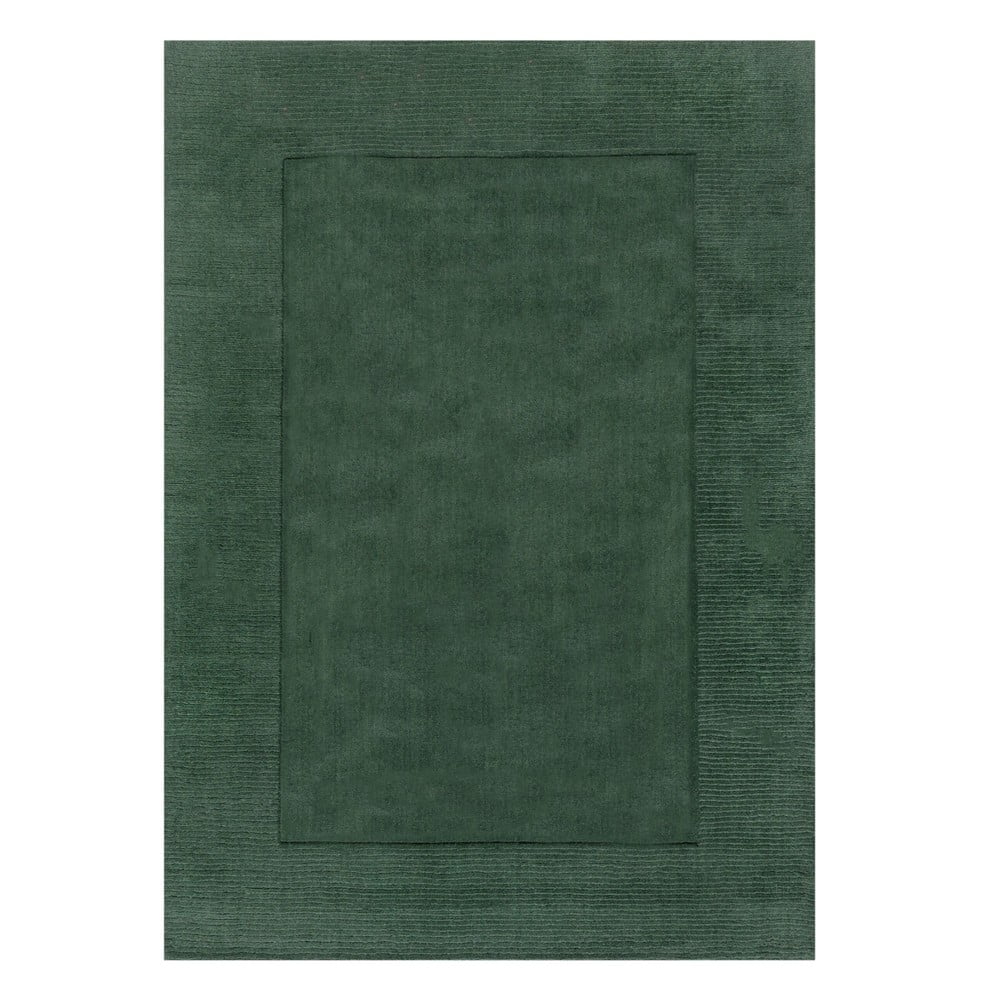 Tumši zaļš vilnas paklājs Flair Rugs Siena, 80 x 150 cm
