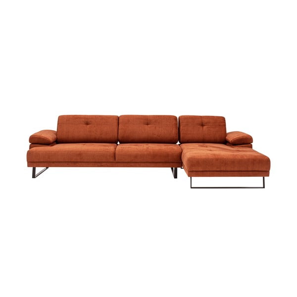 Oranžs stūra dīvāns Artie Mustang, labais stūris