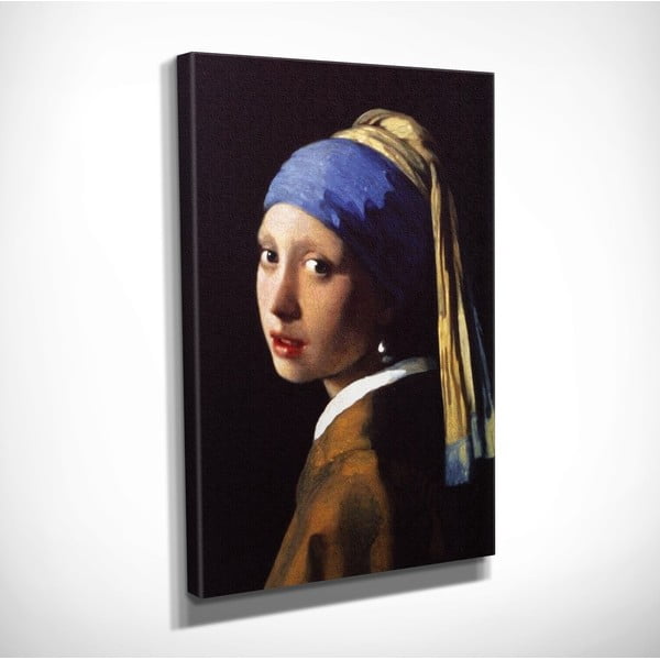 Gleznas reprodukcija uz audekla Johannes Vermeer The Girl with Pearl, 30 x 40 cm