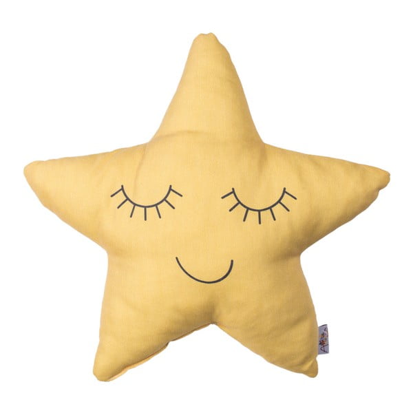 Dzeltens bērnu spilvens ar kokvilnu Mike & Co. NEW YORK Pillow Toy Star, 35 x 35 cm