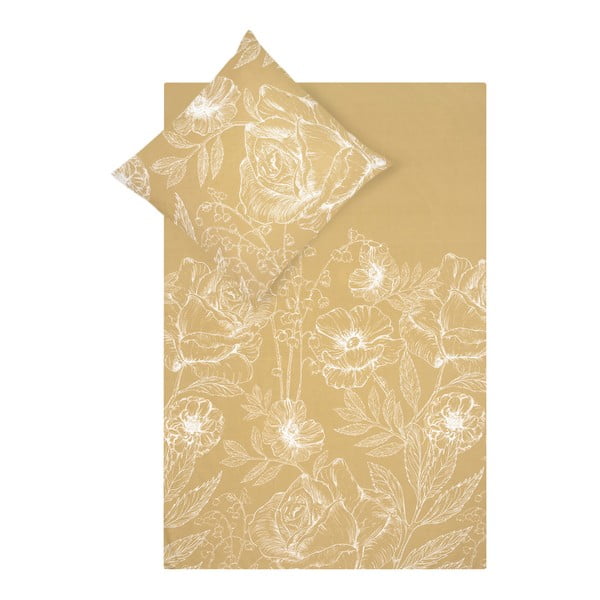 Dzeltena kokvilnas perkala gultas veļa 200x135 cm Keno – Westwing Collection
