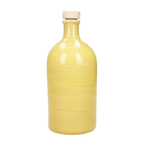 Dzeltena keramikas eļļas pudele Brandani Maiolica, 500 ml
