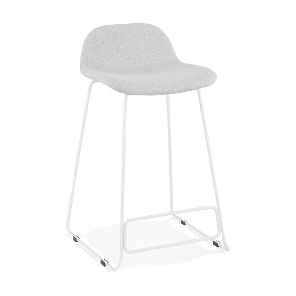 Gaiši pelēks bāra krēsls ar baltām kājām Kokoon Vancouver Mini, sēdekļa augstums 66 cm