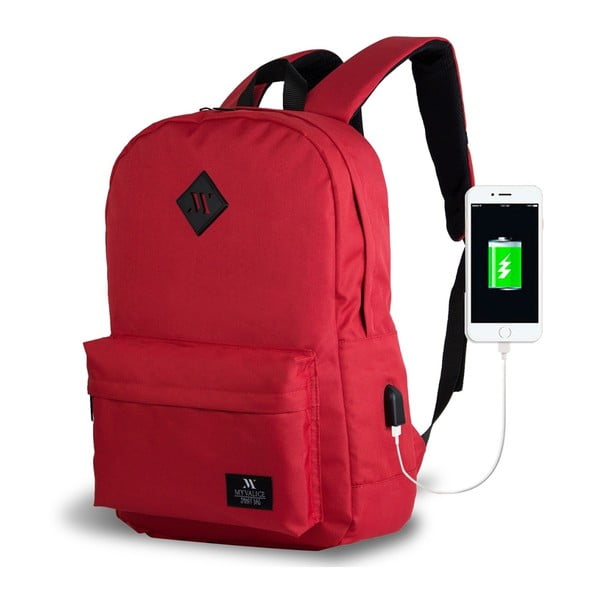 Sarkana mugursoma ar USB portu My Valice SPECTA Smart Bag