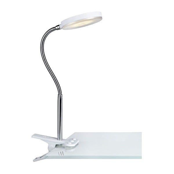 Balta LED galda lampa ar klipsi Markslöjd Flex