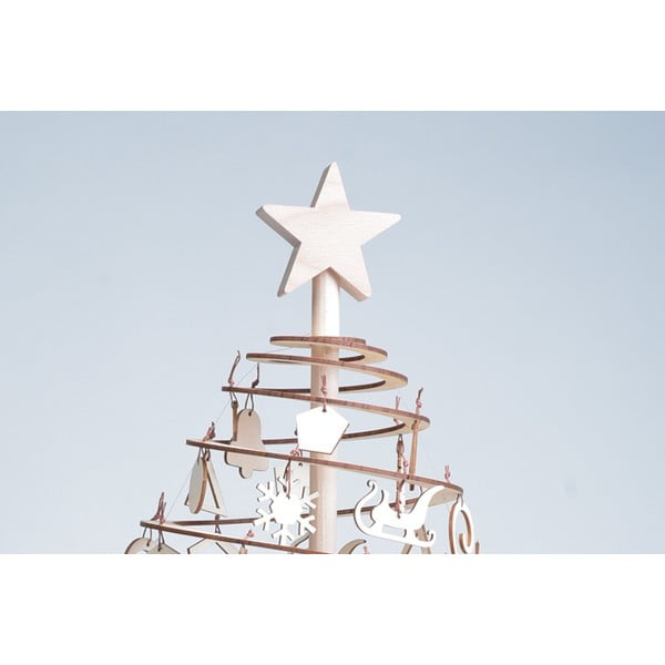 Koka zvaigzne uz dekoratīvās Ziemassvētku eglītes Spira Small