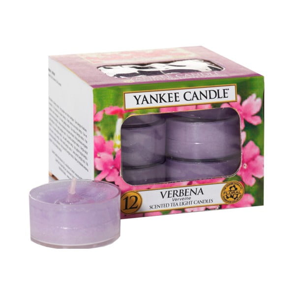 12 aromātisko sveču komplekts Yankee Candle Verbena, degšanas laiks 4 - 6 stundas