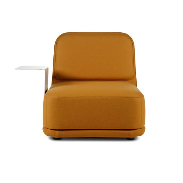Oranžs atpūtas krēsls ar augstu atzveltni un baltu metāla galdu Softline Standby Medium + Side Table
