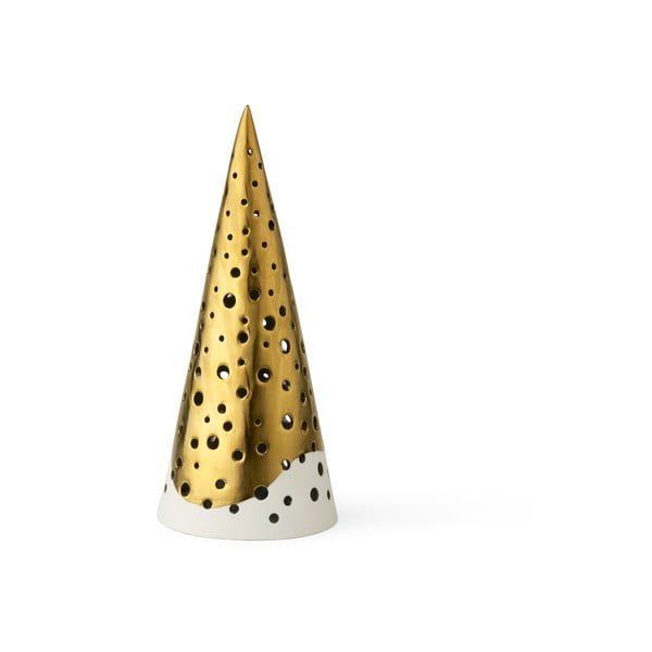 Porcelāna svečturis zelta krāsā Kähler Design Nobili, augstums 19 cm