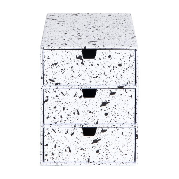 Melnbalta uzglabāšanas kaste ar 3 atvilktnēm Bigso Box of Sweden Ingrid