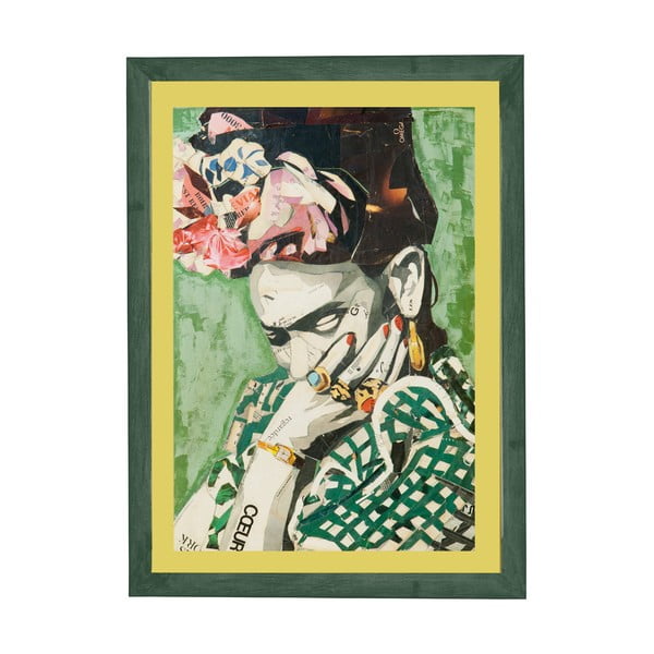 Sienas glezna rāmī Surdic Green Frida, 30 x 40 cm