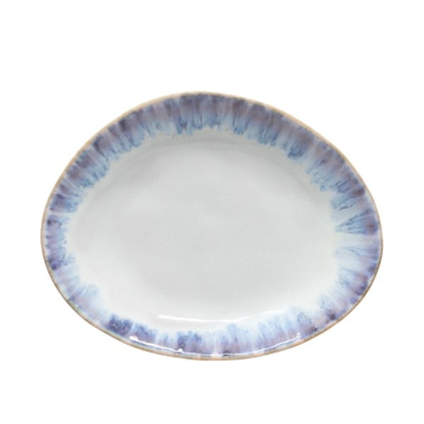Balts un zils keramikas ovāls šķīvis Costa Nova Brisa, ⌀ 20 cm
