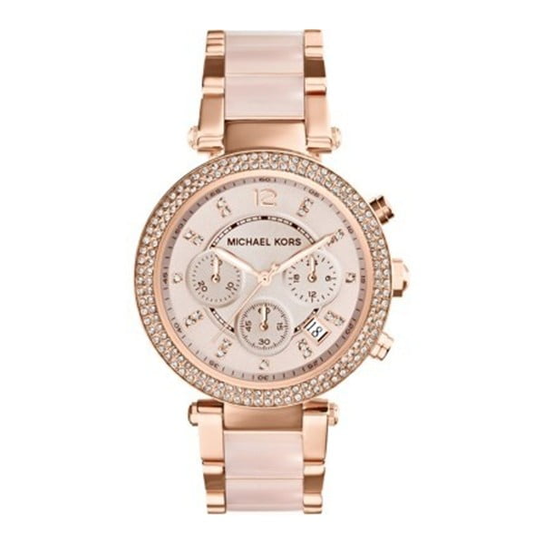 Sieviešu rozā pulkstenis ar rozā zelta detaļām Michael Kors Blush
