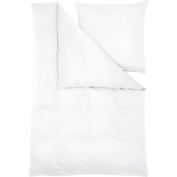 Balta kokvilnas satīna gultas veļa 200x135 cm Comfort – Westwing Collection