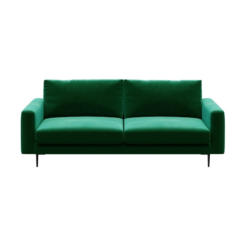 Tumši zaļš samta dīvāns Devichy Levie, 222 cm