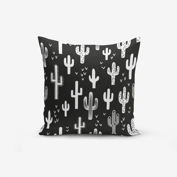 Spilvendrāna Minimalist Cushion Covers Black White Cactus Duro, 45 x 45 cm