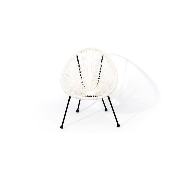 Balts krēsls bērniem no mākslīgās rotangpalmas Bonami Essentials Avocado, 50,5 x 62 x 55,5 cm