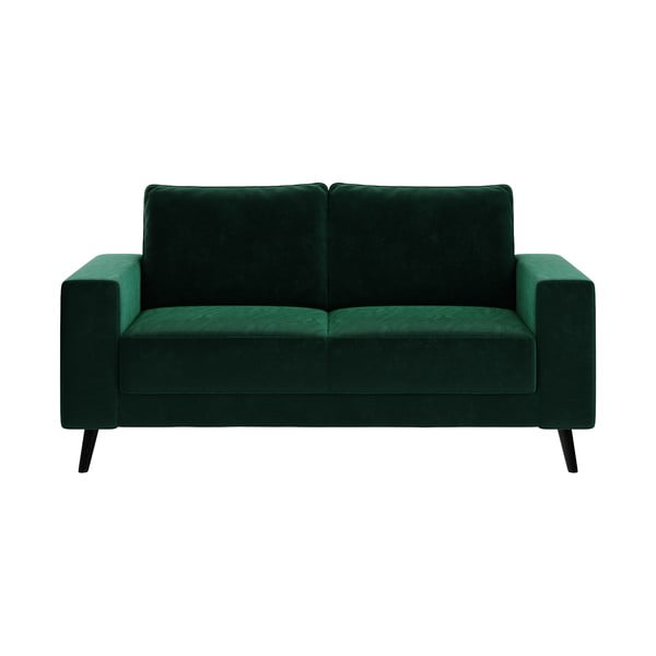 Tumši zaļš samta divvietīgs dīvāns Ghado Fynn, 168 cm