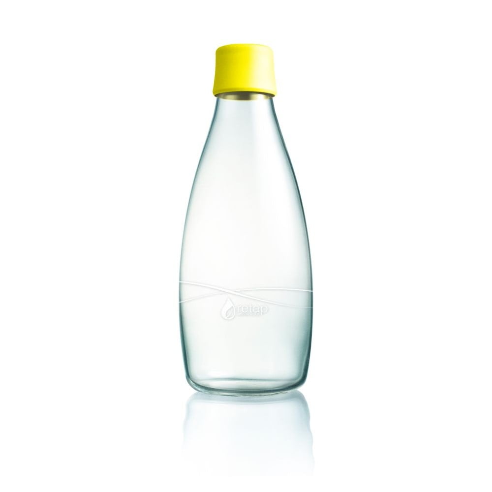 Dzeltena stikla pudele ar mūža garantiju ReTap, 800 ml