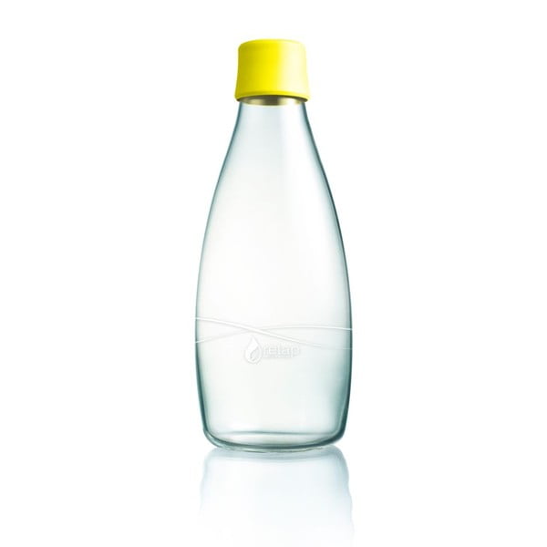Dzeltena stikla pudele ar mūža garantiju ReTap, 800 ml