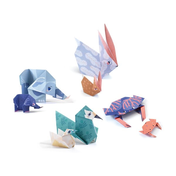 24 origami papīru komplekts ar instrukcijām Djeco Family
