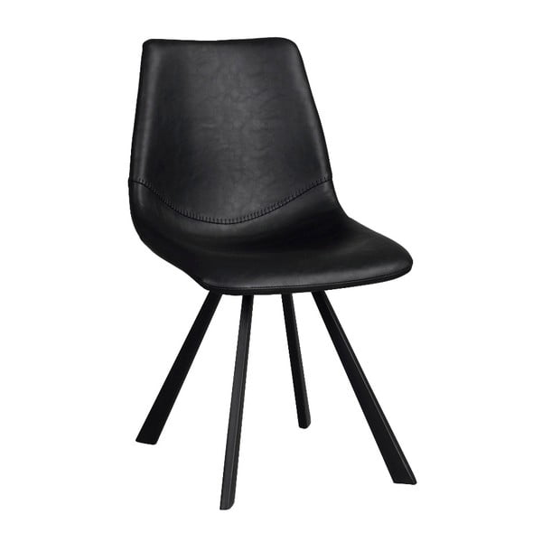 Melns ēdamistabas krēsls ar melnām kājām Rowico Alpha