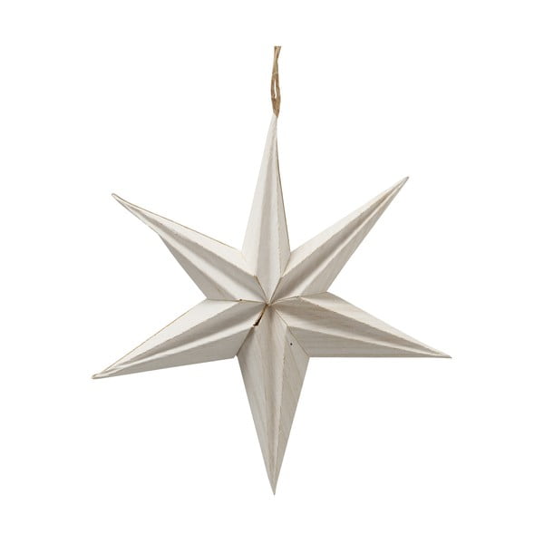 Balts Ziemassvētku papīra piekarināmais dekors zvaigznes formā Boltz Kassia, ø 20 cm