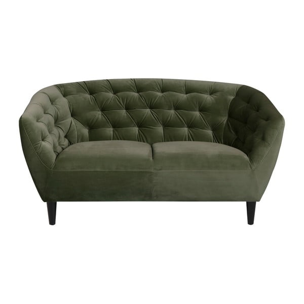 Zaļš samta divvietīgs dīvāns Actona Ria, 150 cm