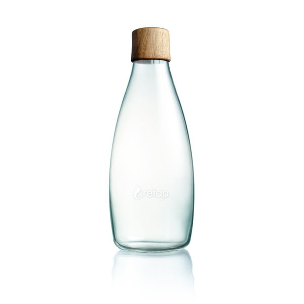 Stikla pudele ar koka vāku ReTap ar mūža garantiju, 800 ml