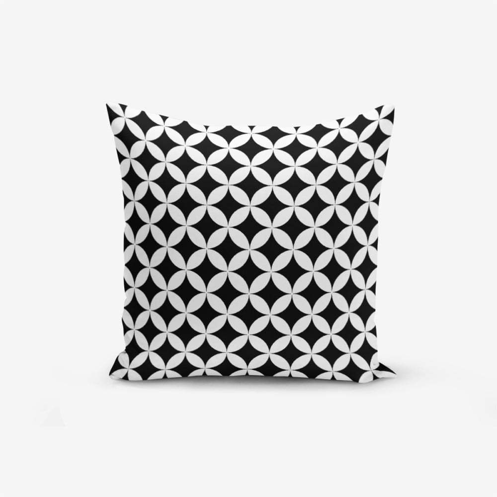 Spilvendrāna Minimalist Cushion Covers Black White Geometric, 45 x 45 cm