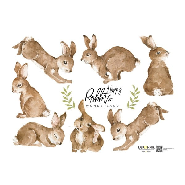 7 sienu uzlīmju komplekts Dekornik Happy Rabbits Wonderland