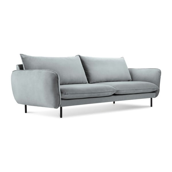 Gaiši pelēks samta dīvāns Cosmopolitan Design Vienna, 230 cm