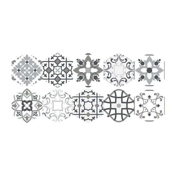10 grīdas uzlīmju komplekts Ambiance Floor Tiles Hexagons Francia, 40 x 90 cm