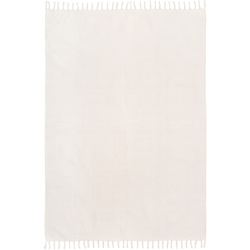 Balts ar rokām austs kokvilnas paklājs Westwing Collection Agneta, 160 x 230 cm