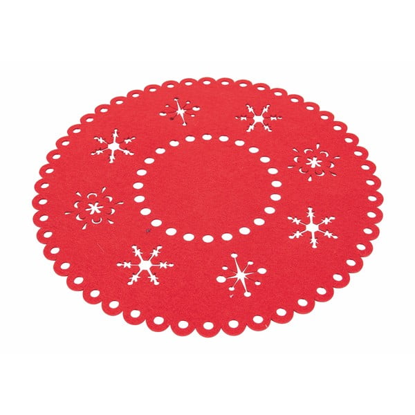 6 sarkana filca Ziemassvētku dekorāciju komplekts Villa d'Este Ornaments, ø 38 cm