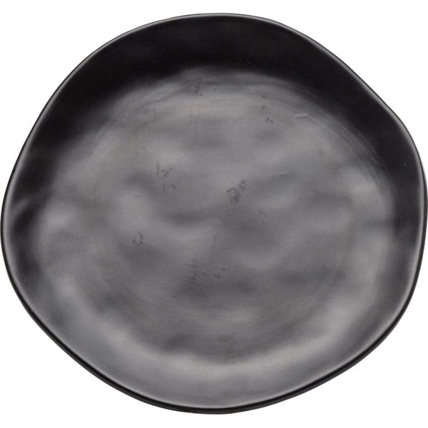 Melns keramikas šķīvis Kare Design Organic Black, ⌀ 20 cm