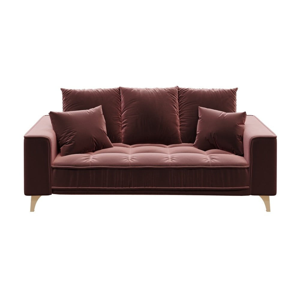Tumši rozā samta dīvāns Devichy Chloe, 204 cm