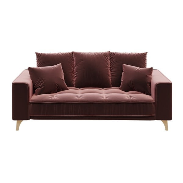 Tumši rozā samta dīvāns Devichy Chloe, 204 cm