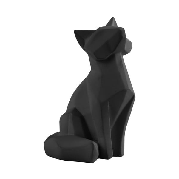 Matēta melna figūra PT LIVING Origami Fox, augstums 15 cm
