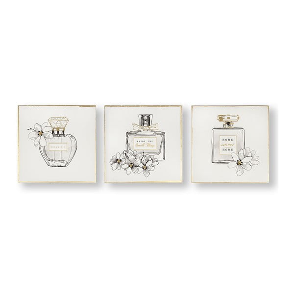 3 gleznu komplekts Graham & Brown Pretty Perfume Bottles, 30 x 30 cm