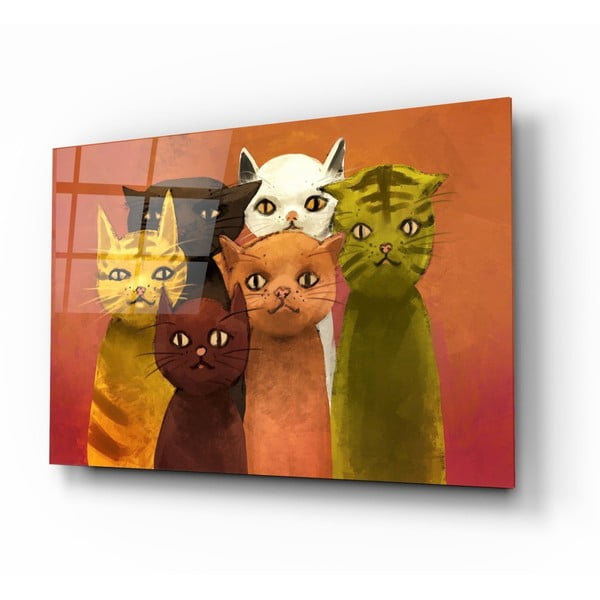 Stikla glezna Insigne Cartoon Cats, 72 x 46 cm