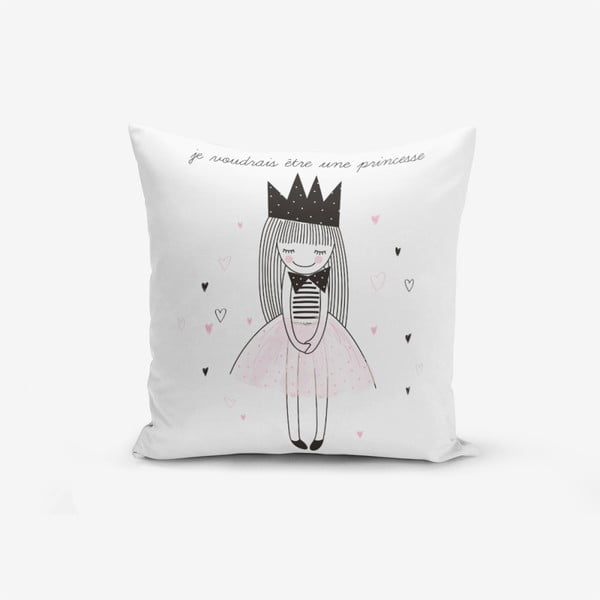 Spilvendrāna Minimalist Cushion Covers Je Noudrais Etre Une Princesse, 45 x 45 cm