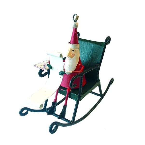 Piekaramais Ziemassvētku rotājums Santa on Rocking Chair – G–Bork