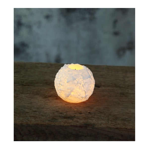 Balta LED svece Star Trading Snowta, augstums 6,5 cm