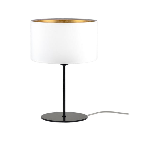 Balta galda lampa ar zelta detaļām Bulb Attack Tres S, ⌀ 25 cm