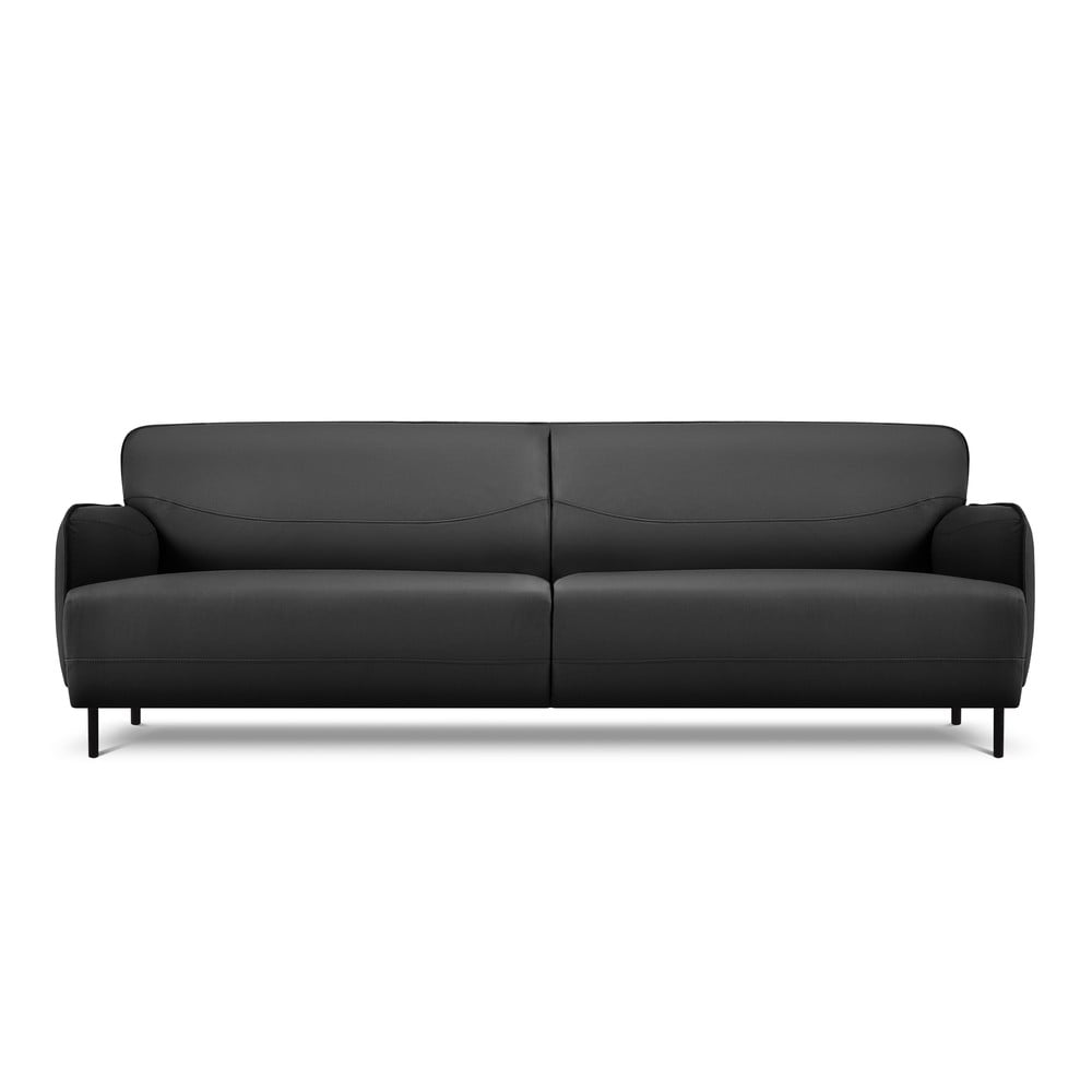 Tumši pelēks ādas dīvāns Windsor & Co Sofas Neso, 235 x 90 cm